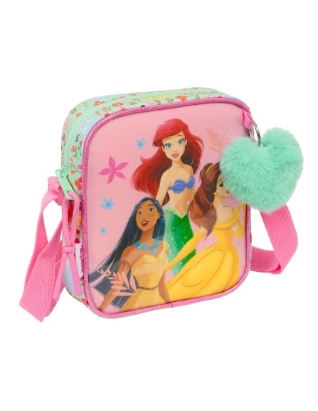 Sac à Bandoulière Disney Princess Bloom Vert Rose 16 x 18 x 4 cm