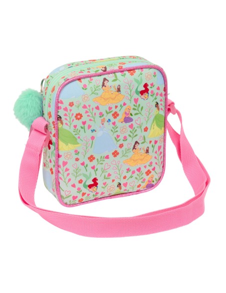 Sac à Bandoulière Disney Princess Bloom Vert Rose 16 x 18 x 4 cm