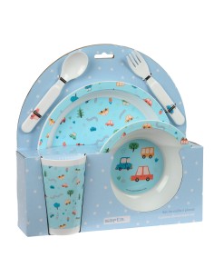 Set de vaisselle pour enfants Safta Coches Polyester 26 x 26 x 9 cm