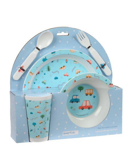 Set de vaisselle pour enfants Safta Coches Polyester 26 x 26 x 9 cm