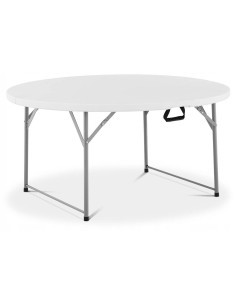 Marbueno Table Pliable Résine Blanc D.122x74 cm Catering, Plage et Camping 10530