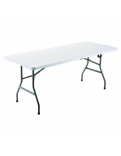 Marbueno Table Pliable Résine Blanc 180X70X74 cm Restauration, Plage, Camping 10529