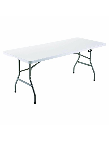 Marbueno Table Pliable Résine Blanc 180X70X74 cm Restauration, Plage, Camping 10529
