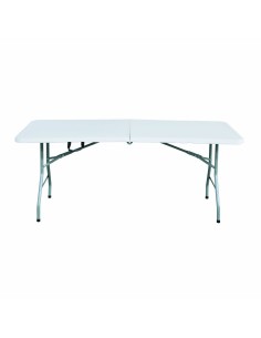 Marbueno Table Pliable Résine Blanc 180X70X74 cm Restauration, Plage, Camping 10529 2