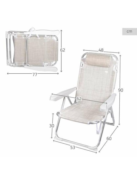 Chaise de Plage Aktive 48 x 60 x 90 cm