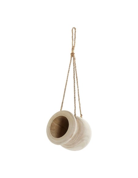 Cache-pot DKD Home Decor Marron Corde Bois de paulownia (16 x 16 x 53 cm)