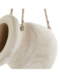 Cache-pot DKD Home Decor Marron Corde Bois de paulownia (16 x 16 x 53 cm) 2