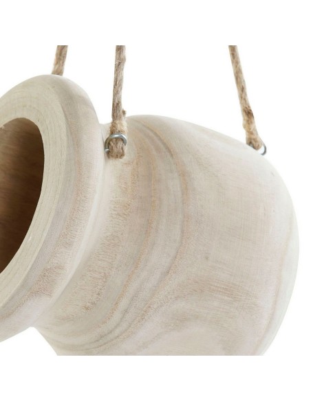 Cache-pot DKD Home Decor Marron Corde Bois de paulownia (16 x 16 x 53 cm)