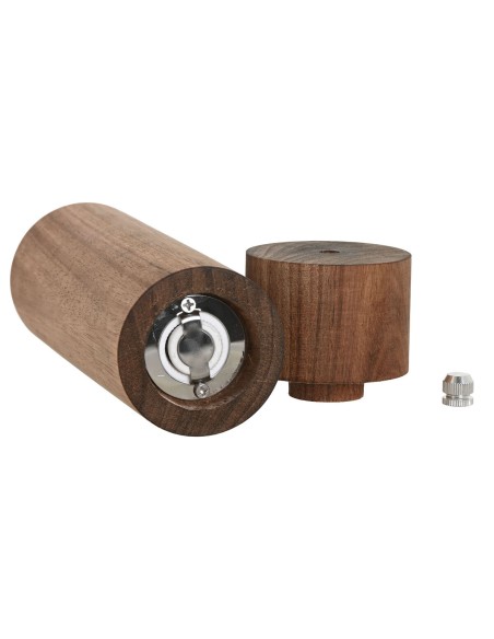 Pot de poivre Home ESPRIT Naturel Aluminium Acacia 6 x 6 x 21,5 cm