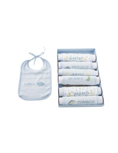 Ensemble de Bavoirs Home ESPRIT Bleu Rose Coton 19 x 29 x 3 cm (4 Unités) 2