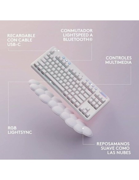 Clavier pour jeu Logitech Blanc Espagnol Qwerty QWERTY (Reconditionné A)