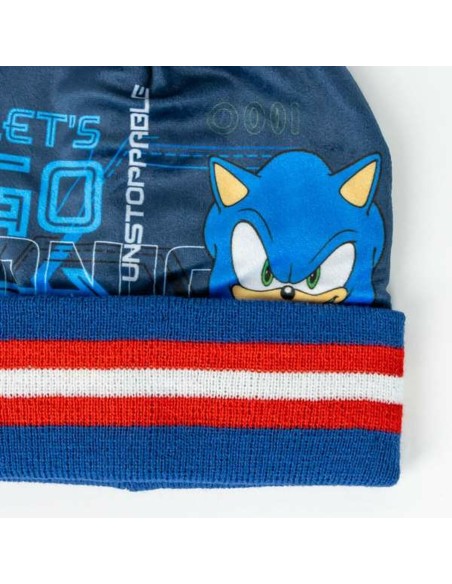 Bonnet, écharpe et gants Sonic 2-8 Ans