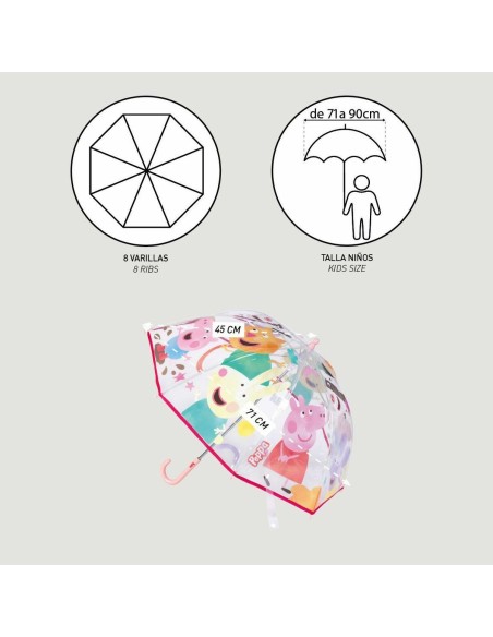 Parapluie Peppa Pig Ø 71 cm Transparent