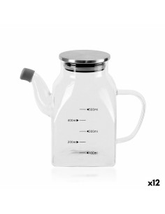 Huilier La Mediterránea Transparent Argenté Métal Verre Borosilicaté 0,5 L (12 Unités)