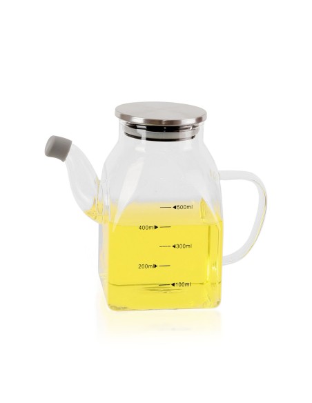 Huilier La Mediterránea Transparent Argenté Métal Verre Borosilicaté 0,5 L (12 Unités)