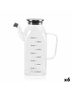 Huilier La Mediterránea Transparent Argenté Métal Verre Borosilicaté 1 L (6 Unités)