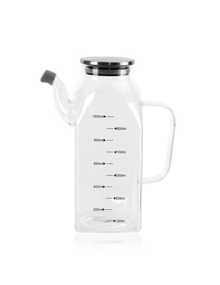 Huilier La Mediterránea Transparent Argenté Métal Verre Borosilicaté 1 L (6 Unités)