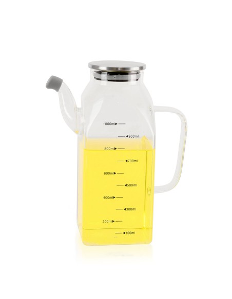 Huilier La Mediterránea Transparent Argenté Métal Verre Borosilicaté 1 L (6 Unités)