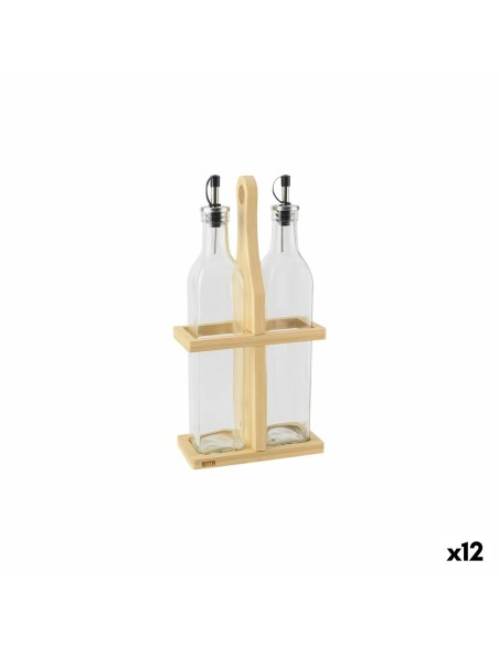 Set de pansement Quttin Marron Transparent verre Bambou 0,5 L 2 Pièces (12 Unités)