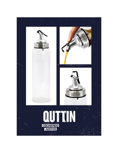 Huilier Quttin Transparent Argenté verre 0,5 L 6 x 6 x 26 cm (12 Unités)