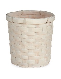 Cache-pot 17 x 15 x 17 cm Blanc PVC Bambou