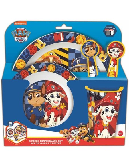 Set de vaisselle pour enfants The Paw Patrol Boy Rescue Pups 5 Pièces