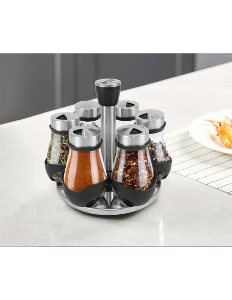 Étagère d'épices en acier inoxydable Quttin 17,8 X 17,8 X 16,3 CM (6 Pièces) (8 Unités)