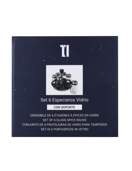 Étagère d'épices en acier inoxydable Quttin 17,8 X 17,8 X 16,3 CM (6 Pièces) (8 Unités)