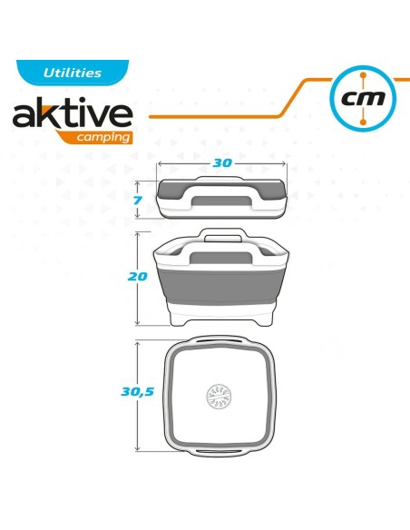 Évier Aktive Pliable 8,5 L Camping 30,5 x 20 x 30 cm 6 Unités