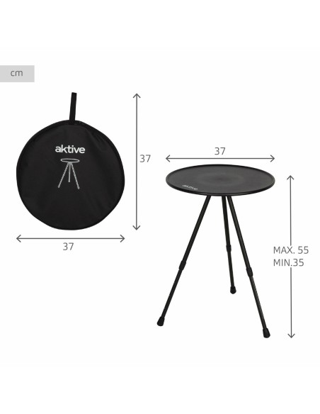 Table Piable Aktive Noir 37 x 55 x 37 cm (4 Unités)
