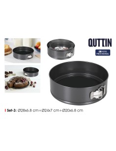 Moule amovible Quttin Noir 24 x 7+28 x 6,8 cm 3 Pièces (6 Unités) 2