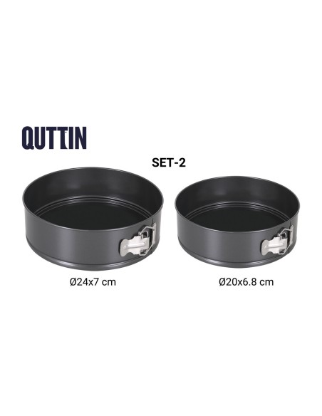 Moule amovible Quttin Noir 20 x 6,8+24 x 7 cm 2 Pièces (6 Unités)