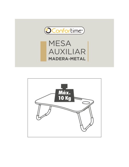 Table pour Portable Confortime 60 x 40 x 26 cm 6 Unités