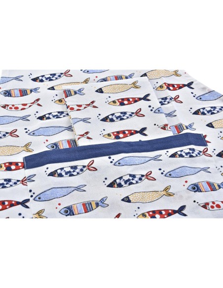 Ensemble de Cuisine DKD Home Decor Marin Polyester Coton (60 x 80 x 0,5 cm) (2 Unités)
