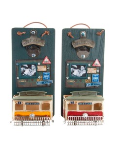 Ouvre-bouteille DKD Home Decor Self Serve Bois Métal (2 pcs) (26 x 12 x 9 cm)