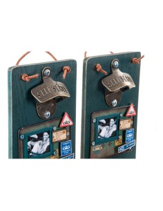 Ouvre-bouteille DKD Home Decor Self Serve Bois Métal (2 pcs) (26 x 12 x 9 cm) 2
