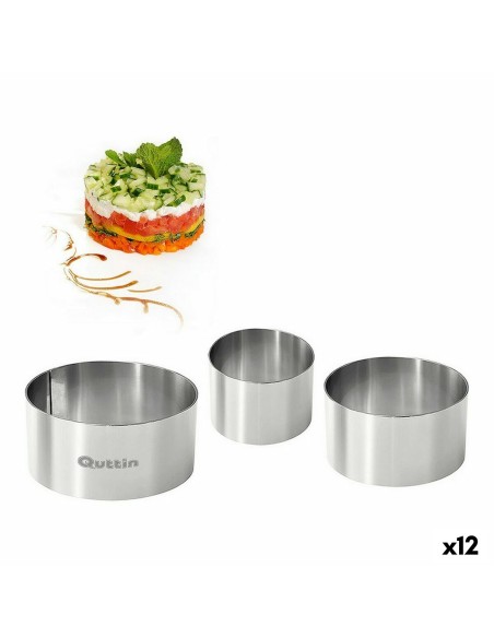 Moules Quttin Acier inoxydable Argenté 10 x 10 x 5 cm (12 Unités) (3 pcs)