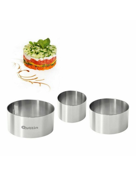 Moules Quttin Acier inoxydable Argenté 10 x 10 x 5 cm (12 Unités) (3 pcs)