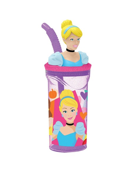 Verre avec Paille Disney Princess CZ11334 3D Rose