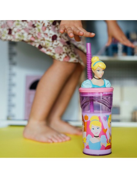 Verre avec Paille Disney Princess CZ11334 3D Rose