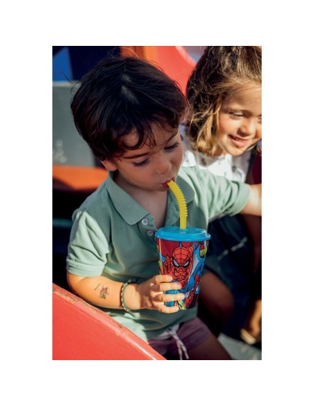 Verre avec Paille Spider-Man CZ11366 430 ml