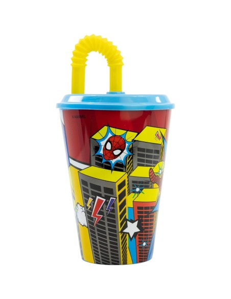Verre avec Paille Spider-Man CZ11366 430 ml