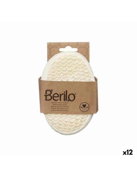 Éponge Corporelle Berilo B7083-8 Blanc Beige 11 x 15 x 5 cm (12 Unités)