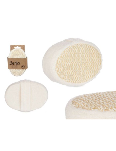 Éponge Corporelle Berilo B7083-8 Blanc Beige 11 x 15 x 5 cm (12 Unités)