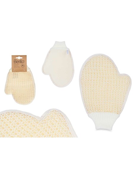 Gant Exfoliant Berilo B7083-12 Blanc Beige (12 Unités)