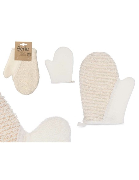 Gant Exfoliant Berilo B7081-10 Blanc Beige (12 Unités)