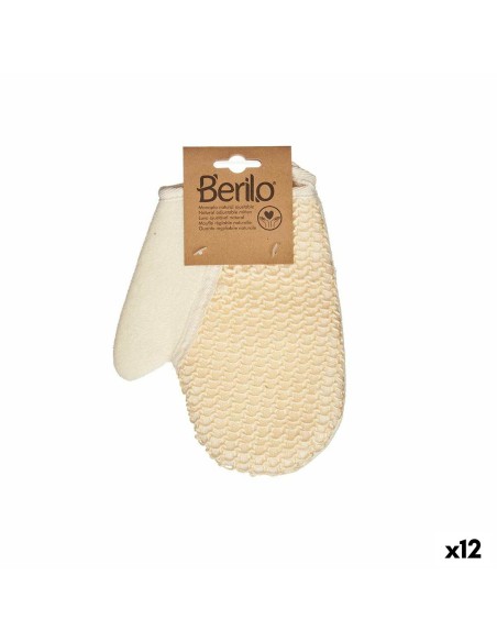 Gant Exfoliant Berilo B7083-10 Blanc Beige (12 Unités)
