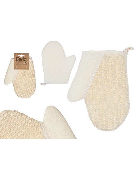 Gant Exfoliant Berilo B7083-10 Blanc Beige (12 Unités)