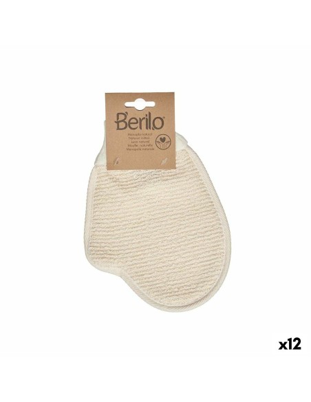 Gant Exfoliant Berilo B7081-12 Blanc Beige (12 Unités)