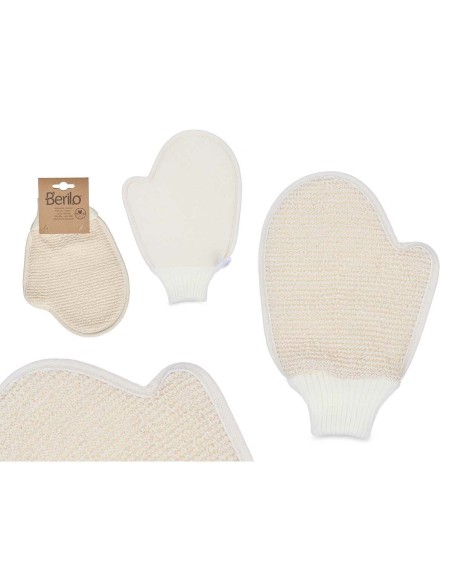 Gant Exfoliant Berilo B7081-12 Blanc Beige (12 Unités)